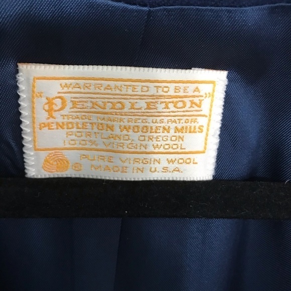Pendleton Blue 100% Pure Virgin Wool Blazer Sz 12 - Picture 5 of 8